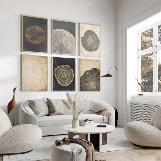 Templis Baumringe abstrakte Leinwand